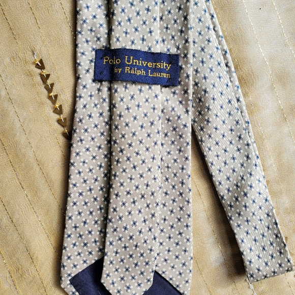 Vtg Polo University by Ralph Lauren Silk Tie - Picture 3 of 6